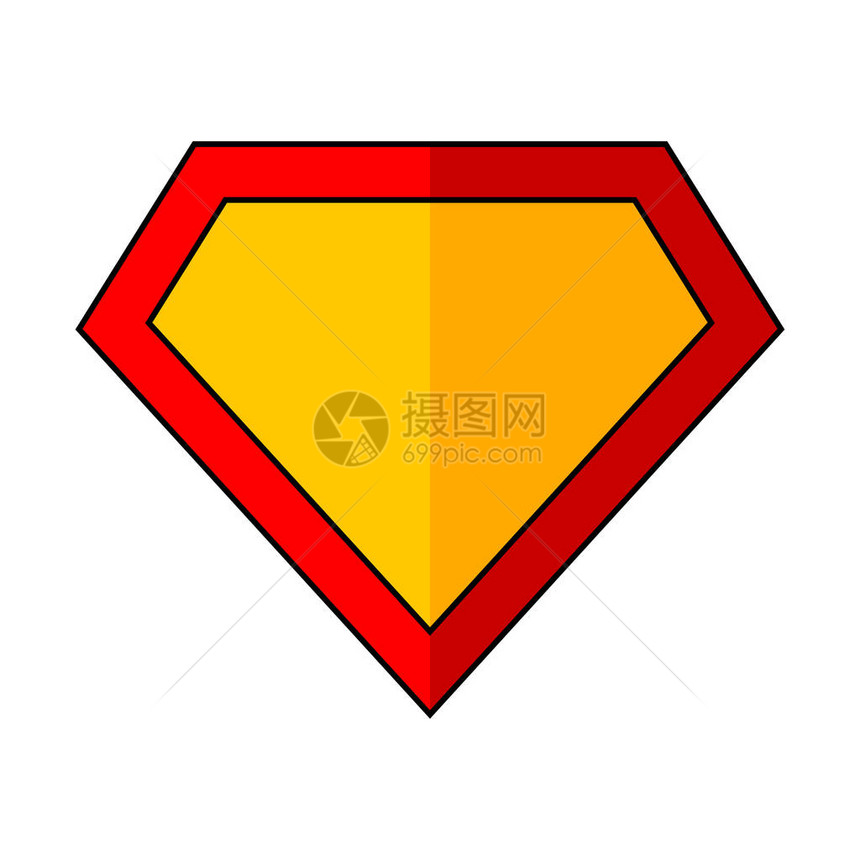 白色背景上明亮的超级英雄彩色标志矢量图平面设计中的图片