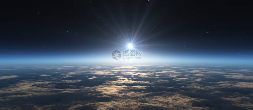 日出从空间恒星图片