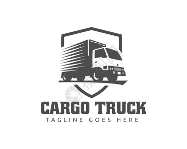 Logo卡车货物标志运货卡车后背景图片