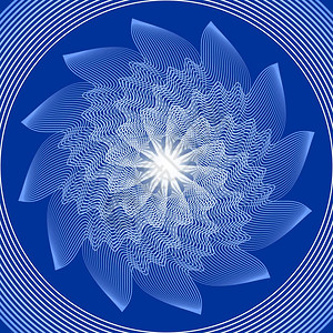 用于精神培训和冥想的光学艺术风格蓝圆曼达拉图片