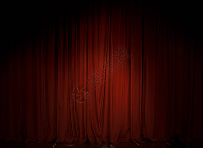 剧院的红幕用一个反光镜照图片