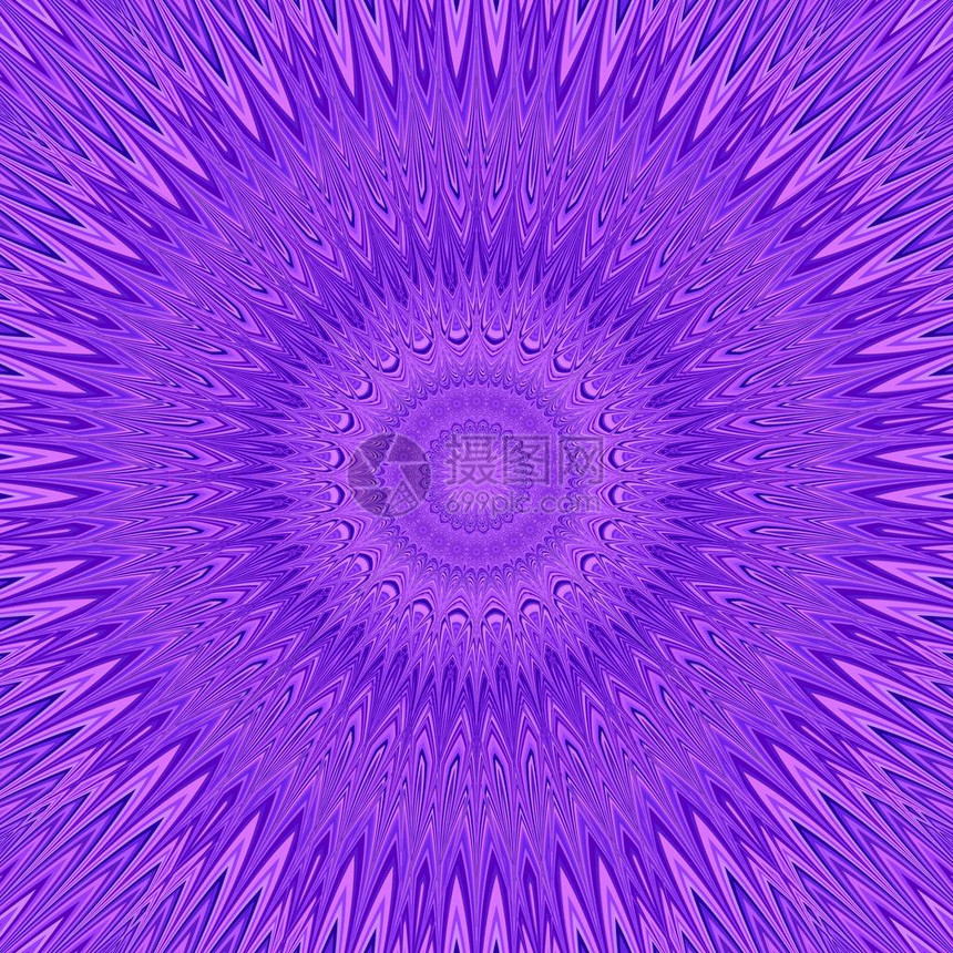 紫色曼陀罗爆炸分形背景从弯曲星的圆形对称矢量图片
