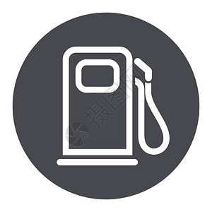 燃油泵圆圈灰色图标的插图背景图片