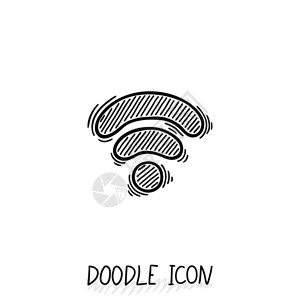 Doodlewifi图标矢量互联网和连接符号Wi图片