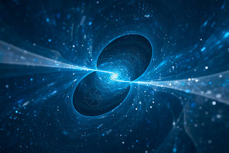 空间中蓝色闪光旋转螺旋循环能源计算机生成抽象背图片