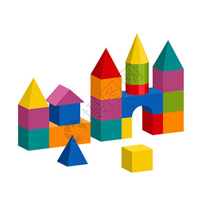 砖块儿童建筑塔城堡房子图片