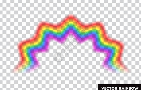 透明彩虹矢量插图透明背景的图片