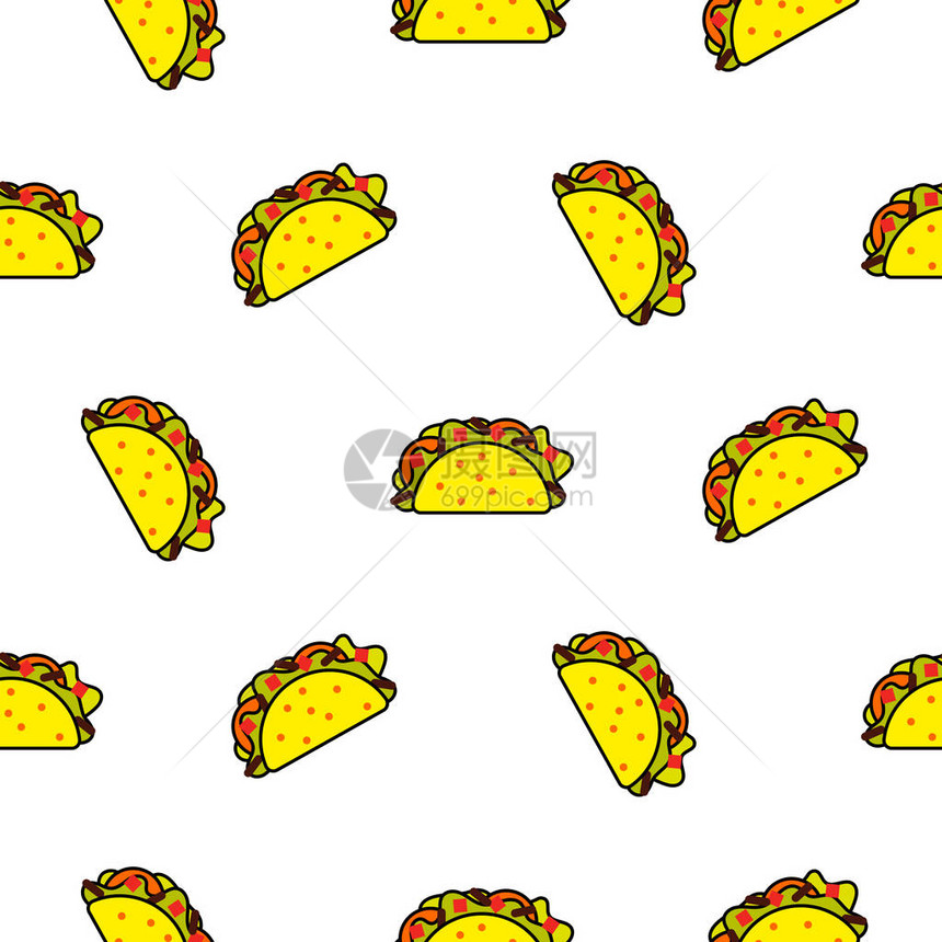 玉米墨西哥食品无缝病媒模式黄快餐图片