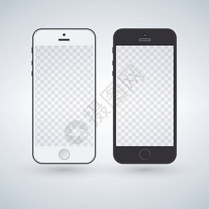 白色和黑色智能电话模拟矢量图图片