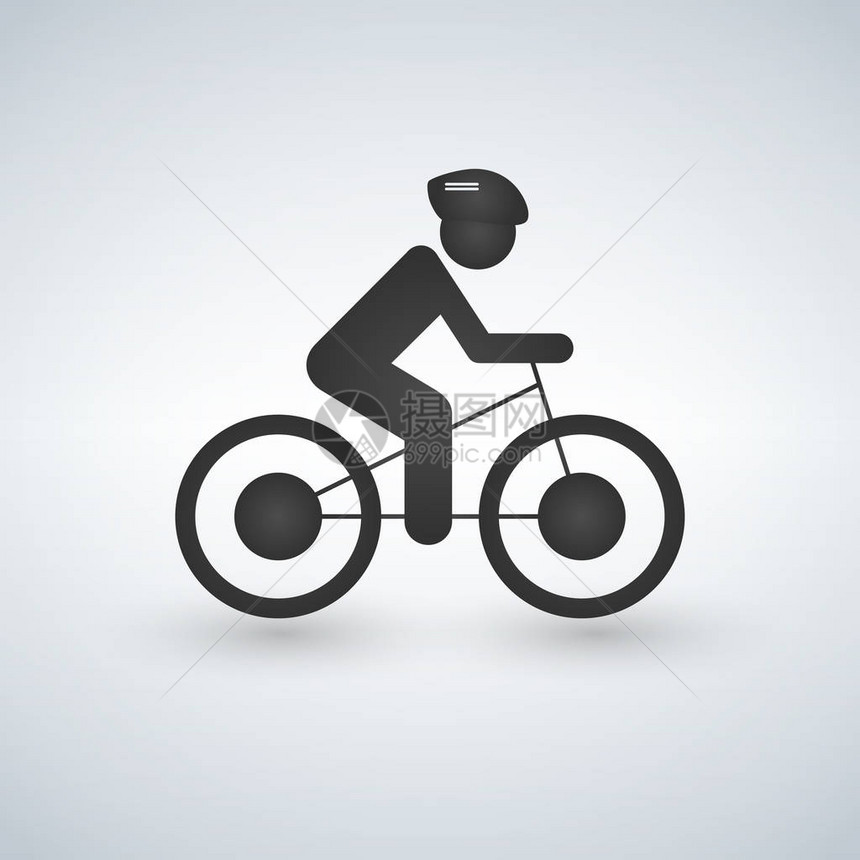 cyclist图标矢量简单的孤图片
