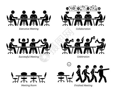 高管们进行有效和高效的会议和讨论图片