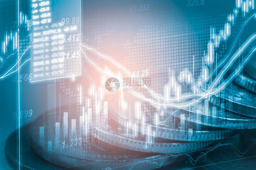 LED上股市财务指标分析指数图抽象的股市数据交易概念股市金融数据交易图背景全球金图片