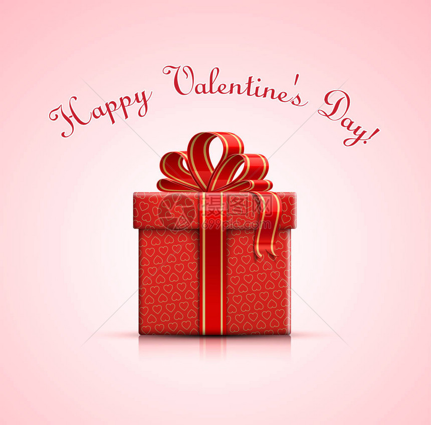 有心形的情人节礼物盒粉红色背景上带蝴蝶结的礼品盒情人节图片