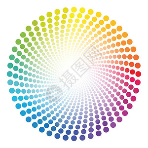 彩虹色扭曲圆形插图图片