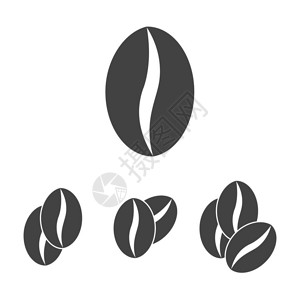 平面设计中的咖啡豆图标矢量图孤立的灰色图片