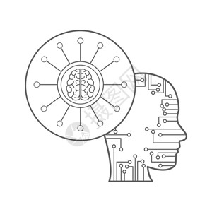 人工智能图标矢量插图形设计背景图片