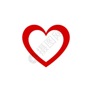红心设计图形矢量图标节和恋人概图片