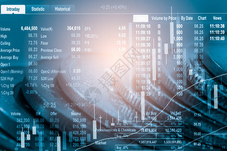 LED上股市财务指标分析指数图抽象的股市数据交易概念股市金融数据交易图背景全球金插画