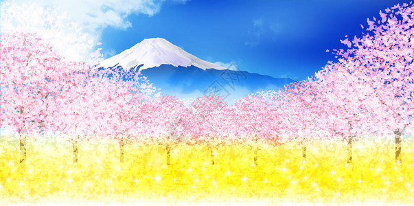 樱花春天花背景背景图片