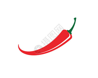 红热天然辣椒图标模板矢量插图背景图片