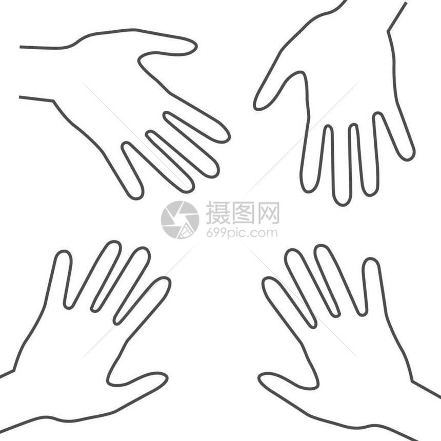 人的手矢量轮廓手掌符号图片
