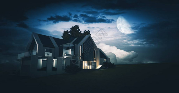 大月亮和云天背景图片