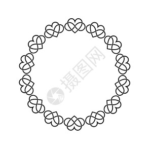 黑色联锁心形圆圈框架图片