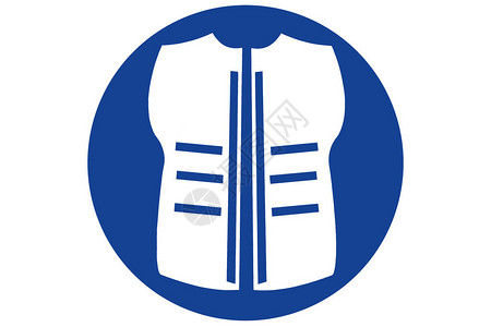 可见度显示白色可见背心或夹克的蓝色圆形安全标插画
