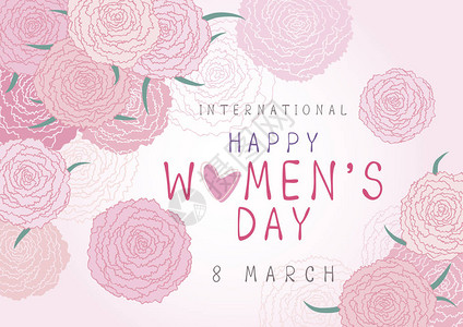 3月8日国际妇女节粉红康乃馨鲜花图片