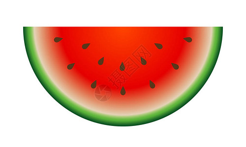 设计夏季西瓜的矢量切片在白背景图片
