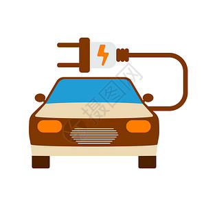 电动汽车图标白背景网络的能源标签图片