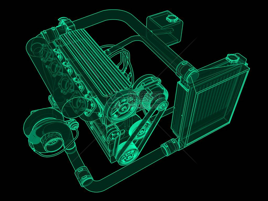 Turbo充电四气缸图片