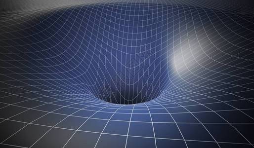 黑洞重力造成的曲线时空3D图片