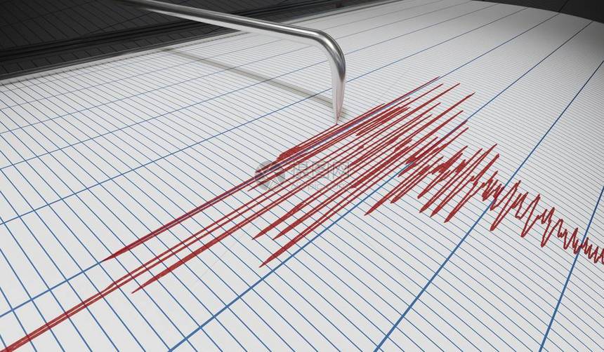 用于地震探测或谎仪的地震仪正在绘制图表3图片