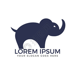 简单的现代大象徽标创意动物图片