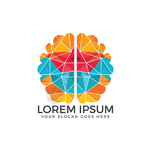 脑Logo矢量设计集思广益思考大脑Log图片
