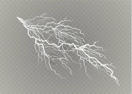一套闪电魔法和明亮的灯光效果矢量图放电流充电流自然现象能源效果图明亮的背景图片