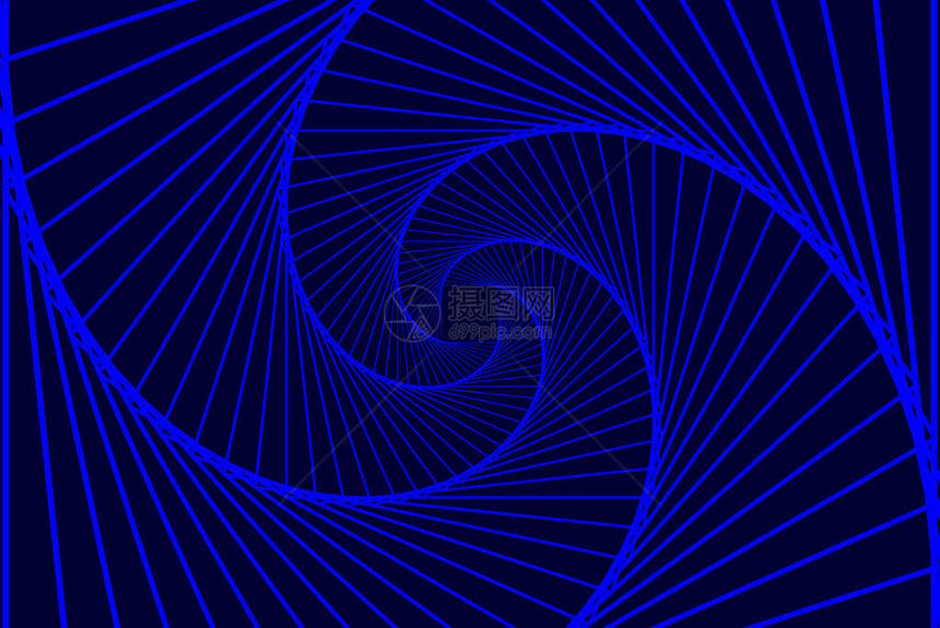 旋转的同心方形平面光幻象模式蓝色图片