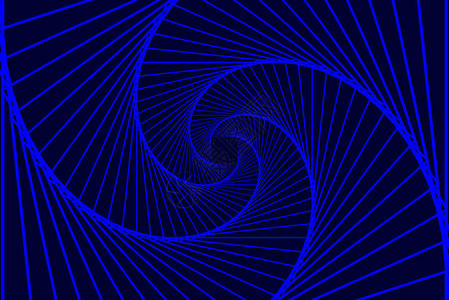 环流旋转的同心方形平面光幻象模式蓝色插画