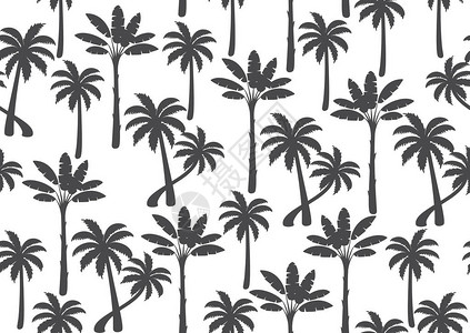 棕榈树无缝模式矢量插图图片