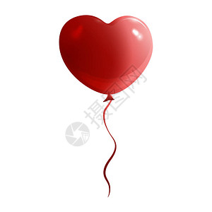 红气球以心脏节日为背景图片