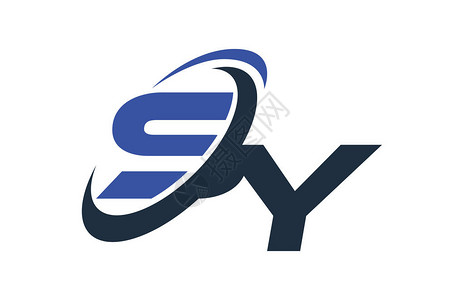 SY字母LogoBlueSwoush图片