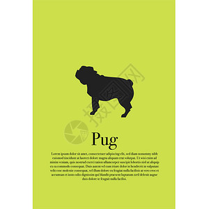Dogpuggsilhouette海报背景图片