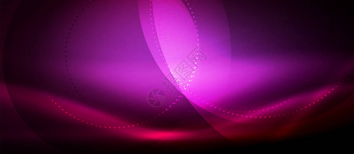 矢量紫色发光波射线流曲线背景图片