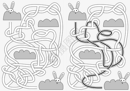 孩子们的迷宫有黑白解决方案图片