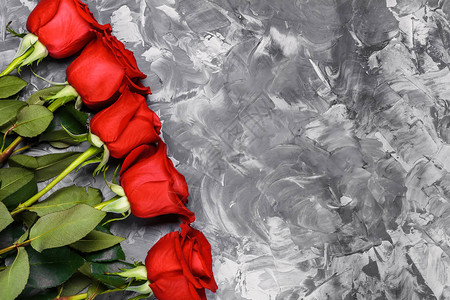 灰色抽象背景的红玫瑰框架图片