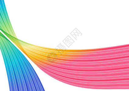 多彩抽象背景白底的彩虹条形曲线等背景图片