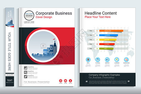 封面书设计模板与业务信息图表数据报告图表图片
