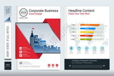 封面书设计模板与业务信息图表数据报告图表背景图片