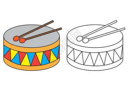 鼓声彩色页面学龄前图片